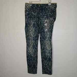 NWT Sacred virtue blue design jeggings. Size 11R